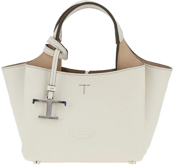 Geanta de mana Grained leather mini shopping bag