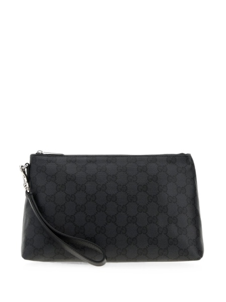 Geanta de mana Gucci neagra din in si bumbac