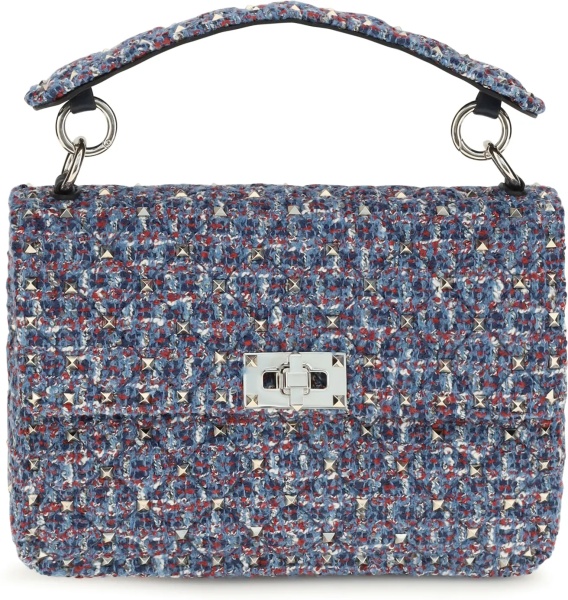 Geanta de mana Rockstud Spike Tweed Handbag