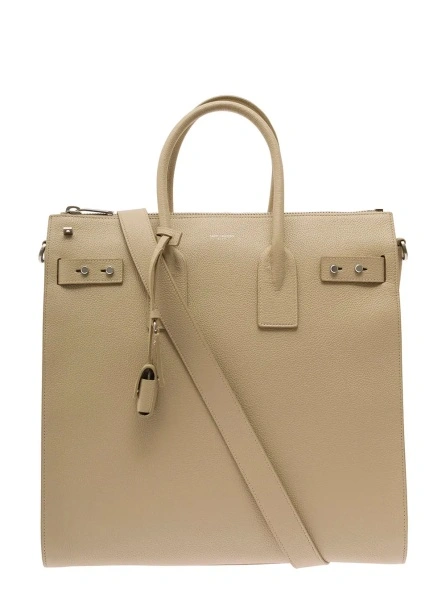 Geanta de mana Saint Laurent 'Sac de Jour' bej din piele