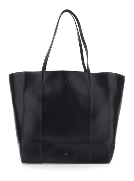 Geanta de mana TOTÊME 'Roam' black Shopper with double handles and embossed logo in leather for women