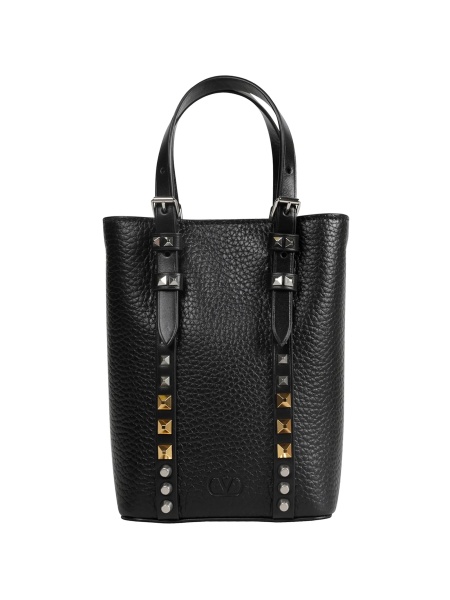 Geanta de mana Valentino Garavani Rockstud neagra din piele