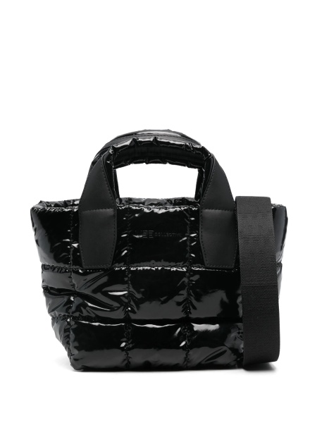 Geanta de mana VEECOLLECTIVE neagra din piele reciclata si nylon