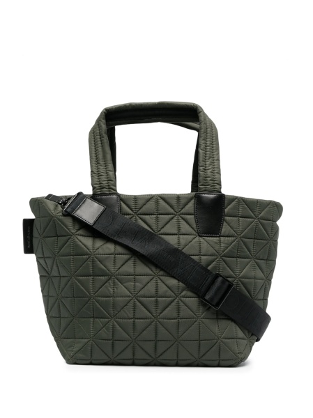 Geanta de mana VEECOLLECTIVE verde din nylon si piele