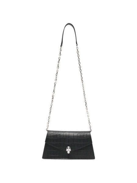 Geanta de umar Alexander McQueen neagra din piele