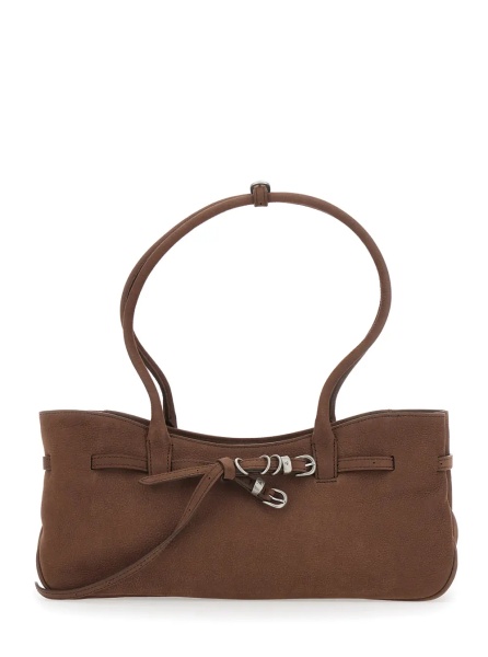 Geanta de umar 'Grandma Used' brown Shoulder bag with adjustable strap on the front in aged leather for women