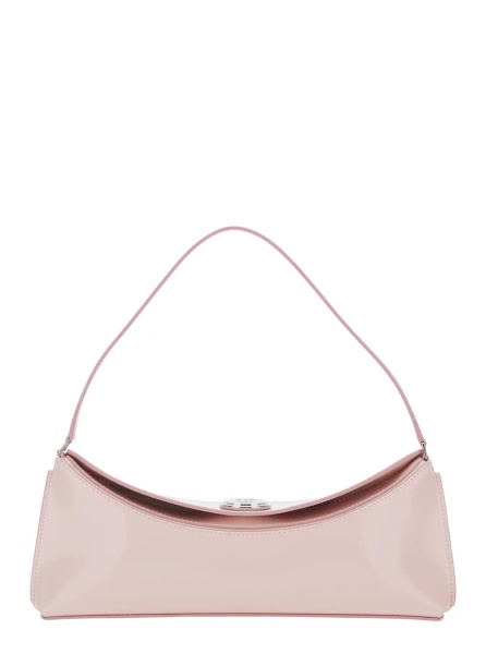 Geanta de umar 'Le Calisso' Pink Shoulder Bag with Engraved Snap Button in Leather Woman