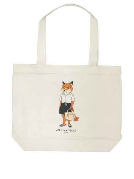 Geanta de umar MAISON KITSUNÉ "Dressed Fox" large shoulder bag