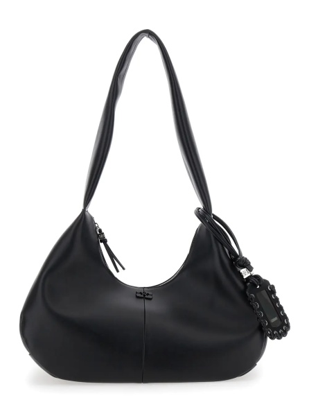Geanta de umar Shoulder Bag 'Bou Bag Hobo Medium' with Shoulder Strap and Removable Black Leather Logo Patch for Women
