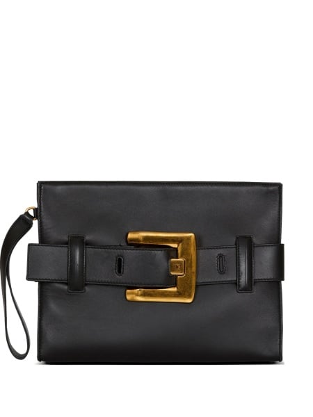 Geanta plic Balmain neagra din piele