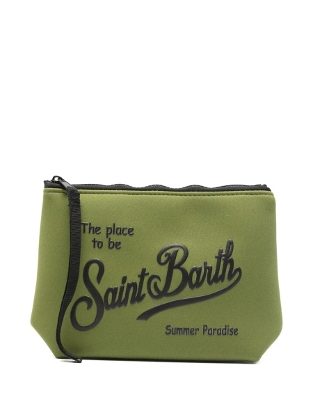 Geanta plic Mc2 Saint Barth verde din polyester si cauciuc sintetic
