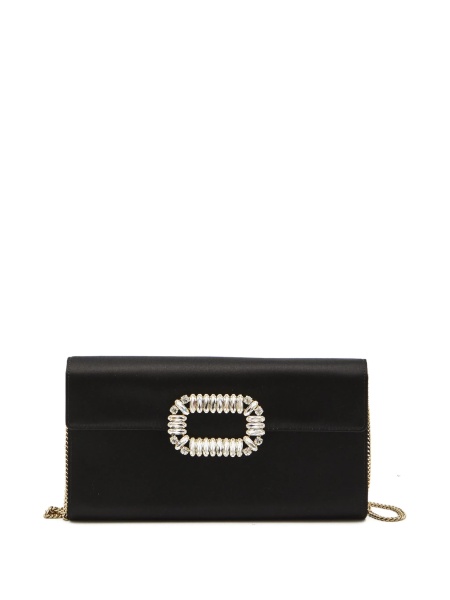 Geanta plic Roger Vivier neagra din matase