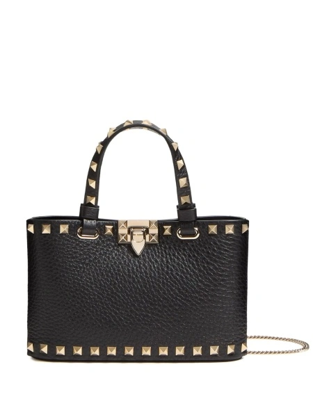 Geanta plic Valentino Garavani Rockstud neagra din piele