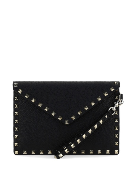 Geanta plic Valentino Garavani Rockstud neagra din piele