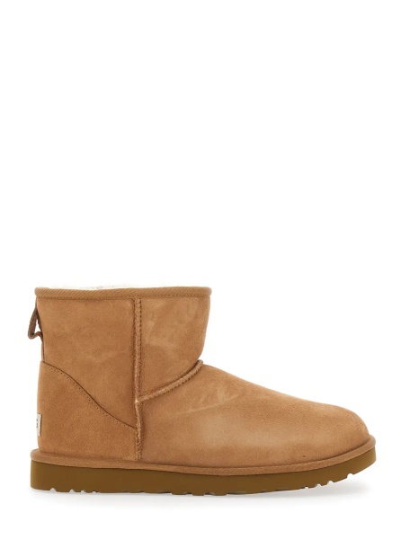 Ghete Boots 'Classic Mini' with Logo Patch on the Back and Fur Lining in Brown Suede for Men
