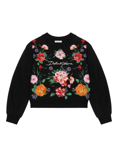 Hanorac Dolce & Gabbana negru din bumbac si poliamida