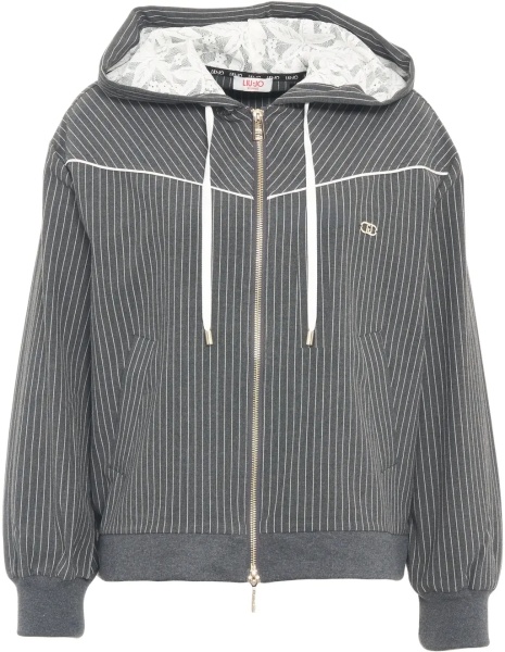 Hanorace Hooded jacket with pinstripes