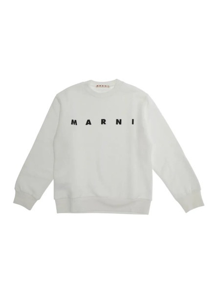 Hanorace Sweatshirt M01612M00V0MS340U0M100 with crew neck and long sleeves in White Cotton for boy