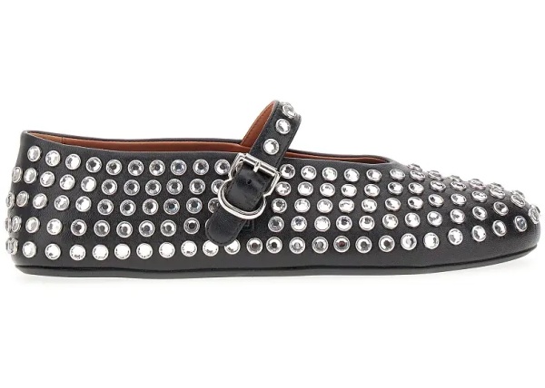 Incaltaminte Strass-embellished leather ballerinas