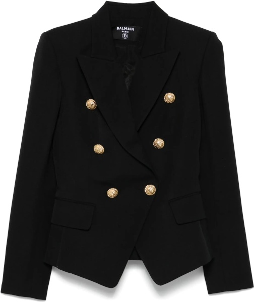 Jacheta 6 Buttons Fitted Grain De Poudre Jacket