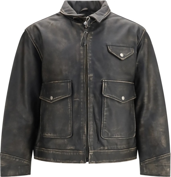 Jacheta Aged Leather Jacket
