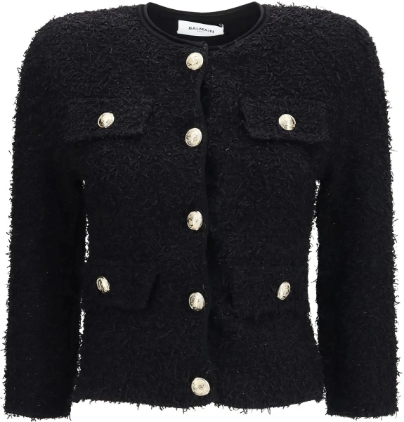 Jacheta Balmain neagra din tweed