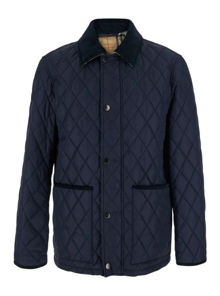Jacheta Blue jacket with a classic collar and two front pockets in Tech Fabric for men