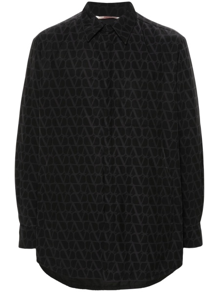 Jacheta camasa Valentino Garavani Toile Iconographe neagra din polyester