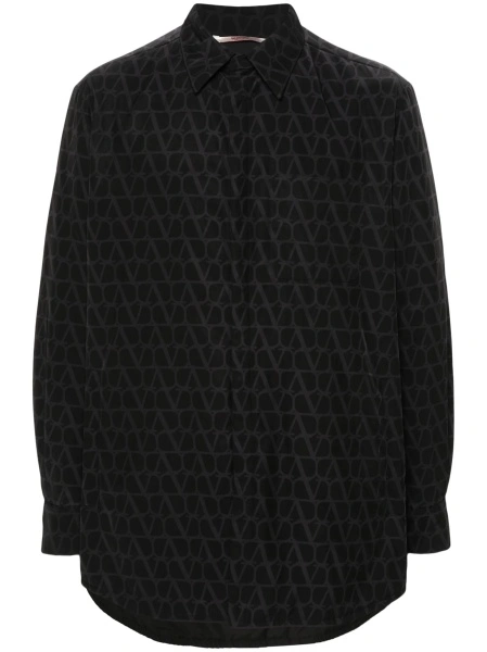 Jacheta camasa Valentino Garavani Toile Iconographe neagra din polyester