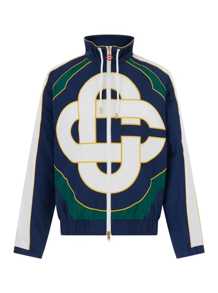 Jacheta CASABLANCA windbreaker jacket with colourblock appliqué in blue tech fabric gender unspecified