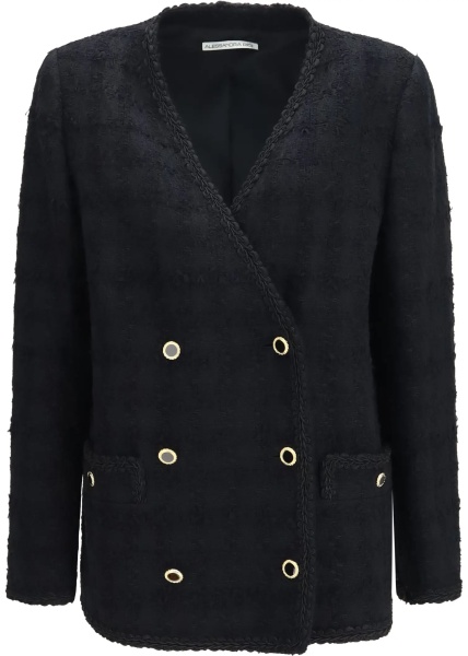 Jacheta Double-breasted checked bouclé tweed Jacket