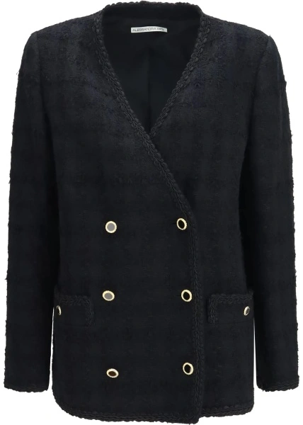 Jacheta Double-breasted checked bouclé tweed Jacket