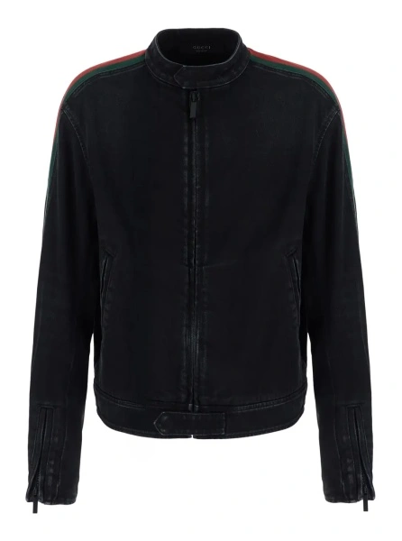 Jacheta Gucci neagra din bumbac si denim