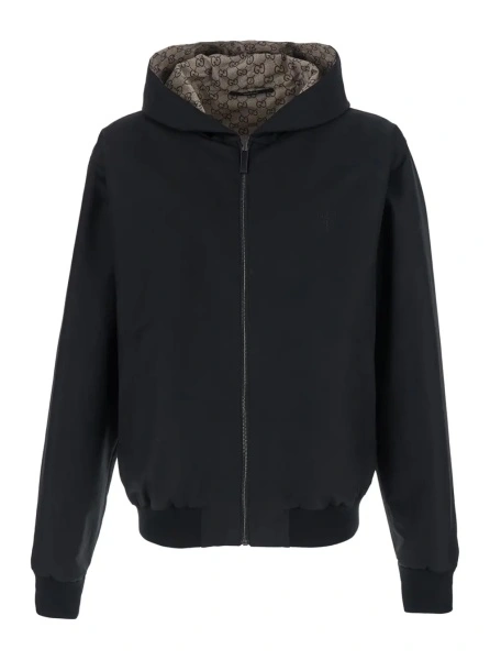 Jacheta Gucci neagra din bumbac