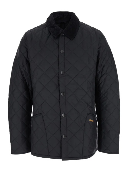 Jacheta Jacket 'Heritage Liddesdale' with Classic Ribbed Collar and Logo Lettering on the Front in Black Tech Fabric Men