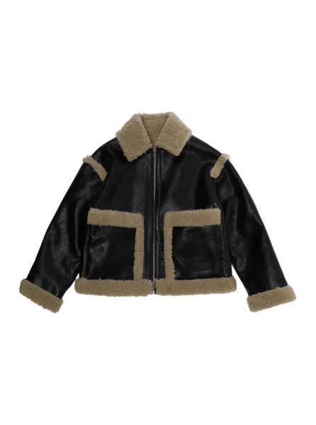 Jacheta Jacket with collar and long sleeves in Tech Fabric, black, Boy