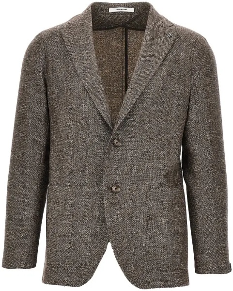 Jacheta Mouliné wool-blend single-breasted jacke