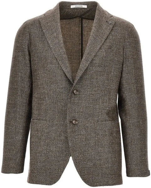 Jacheta Mouliné wool-blend single-breasted jacke