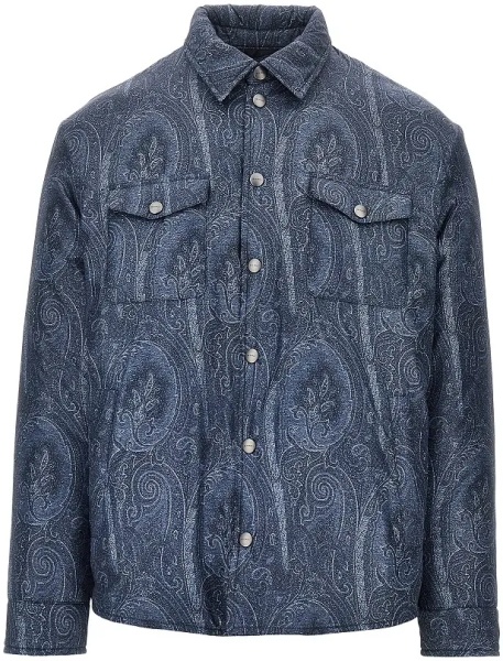 Jacheta Nylon oveshirt with Paisley print