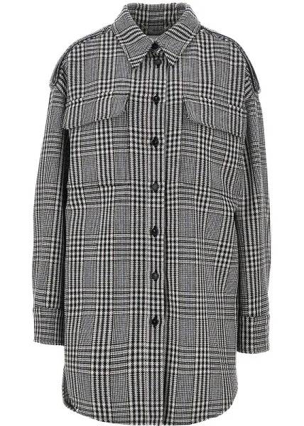 Jacheta Prince of Wales wool overshirt