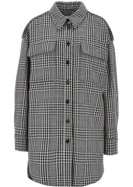 Jacheta Prince of Wales wool overshirt