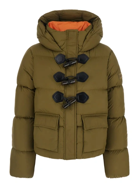 Jacheta Puffer Green with Quilted Details in Tech Fabric Women