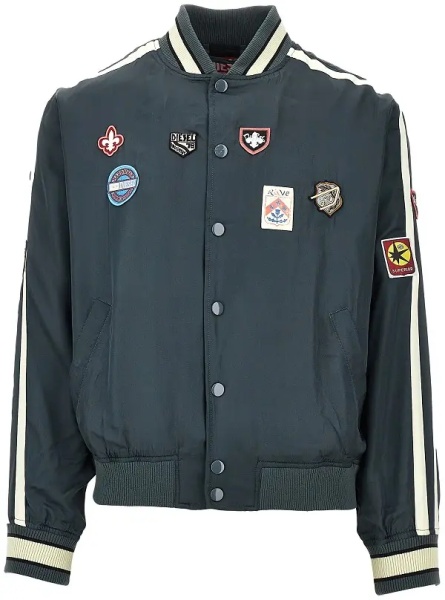 Jacheta Satin track jacket with patches