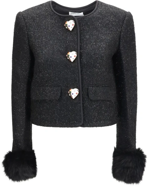 Jacheta Self-Portrait neagra din boucle