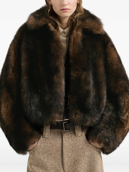 Jacheta Soft shearling Jacket with shiny zipper pull