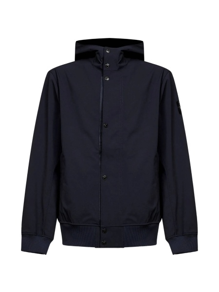 Jacheta Stone Island albastra din polyester si spandex/elastan