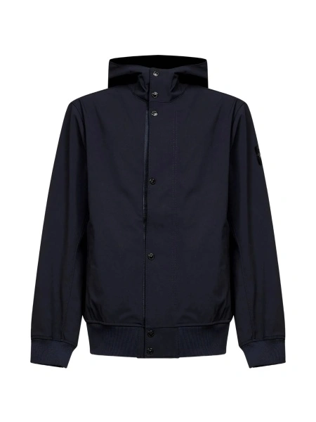 Jacheta Stone Island albastra din polyester si spandex/elastan