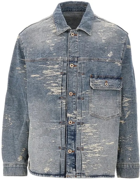 Jacheta Vintage effect denim jacket