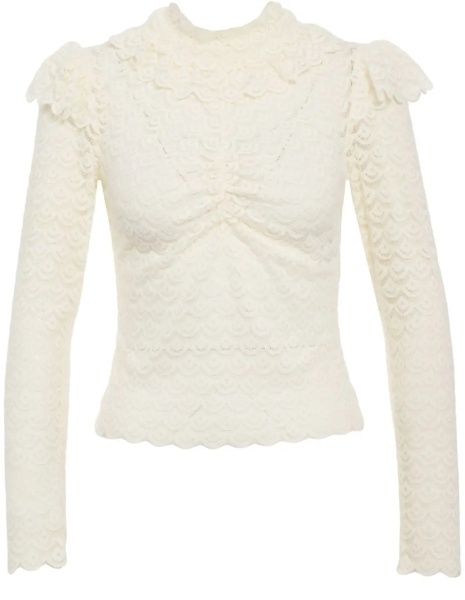 Maiou Lace top with ruffle details