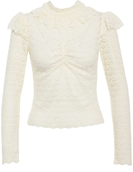 Maiou Lace top with ruffle details